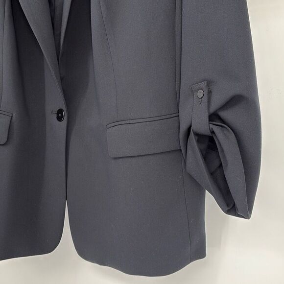 Anthropologie Maeve Roll-Sleeve Blazer Notched Collar Black‎ 24W NWOT - Picture 7 of 16